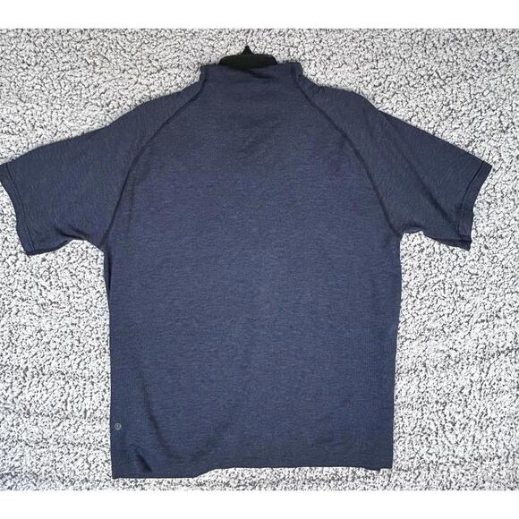 Lululemon Switchback Short Sleeve 1/4 Zip Heathered Navy Mens XXL - Picture 2 of 5